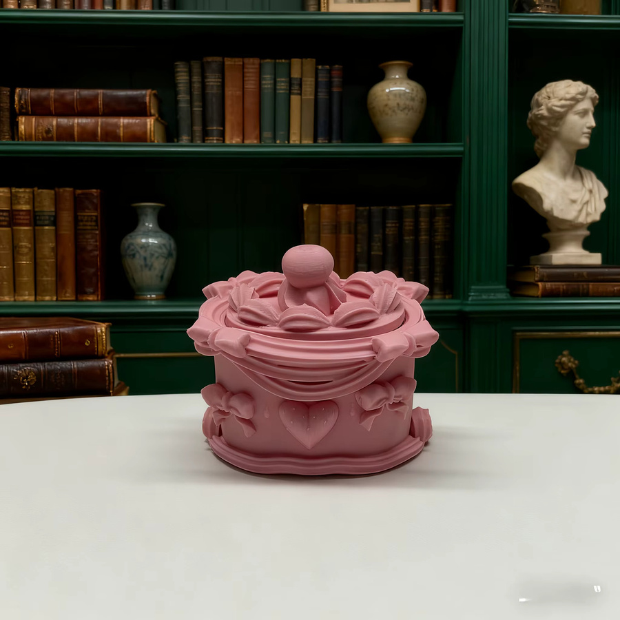 Zarte Kuchen-Schmuckschatulle in Pink für Ohrringe, Ringe und Accessoires als dekorative Tischdekoration - Bild 6