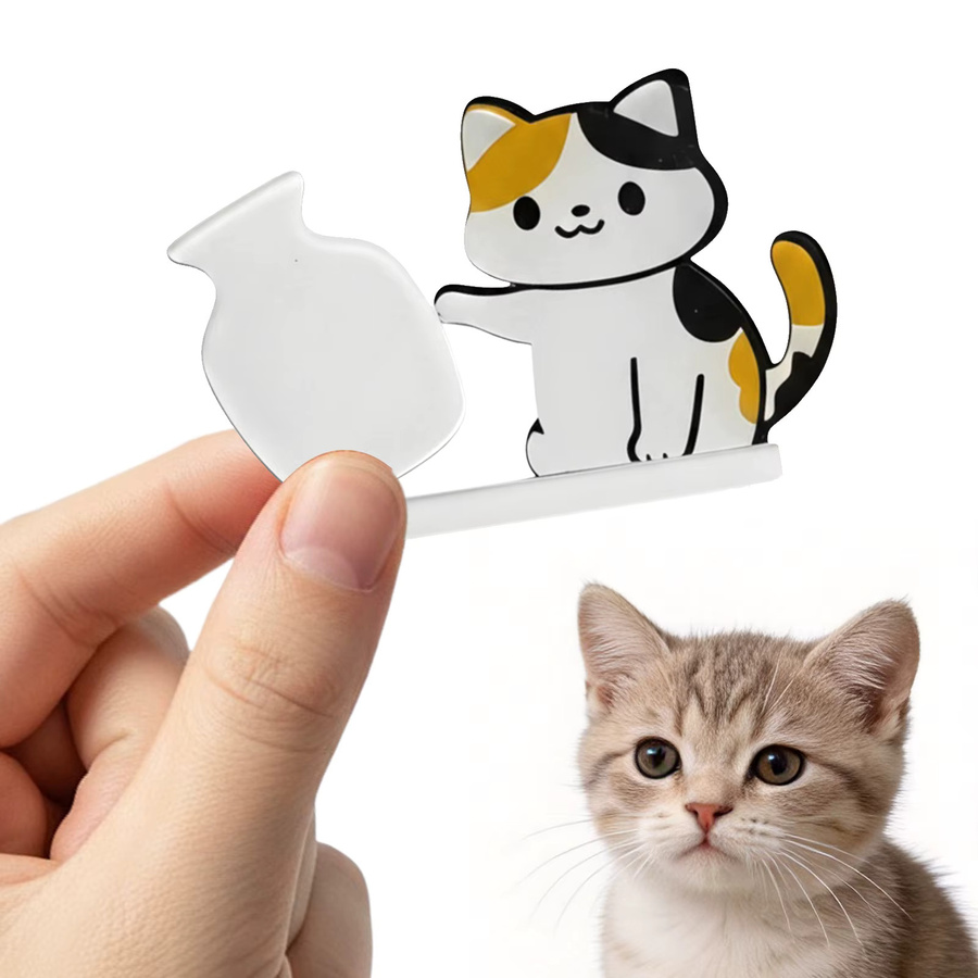 Alloet Haustier-Gedenkdekoration aus Acryl: Katzenwimpern-Halter, Vase und Kühlschrankmagnet in Mehrfarbig - Bild 4