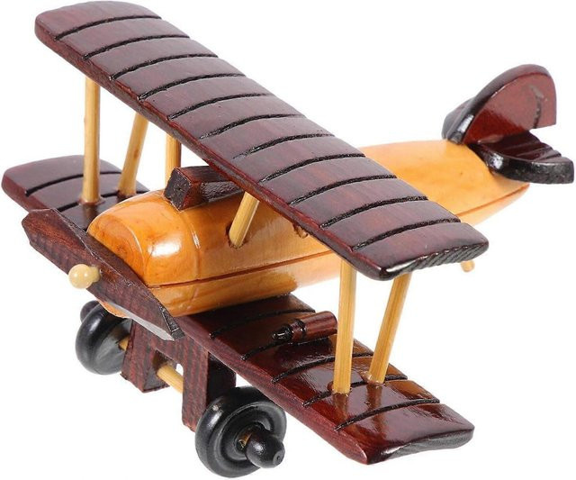 GYROS Vintage Holzflugzeugmodell in Braun als Retro-Dekoration - Bild 1