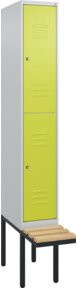 C+P Doppelstock-Spind Classic PLUS Sitzbank mit 1 Abteil und Zylinderschloss, Buche-Hartholz, B/T/H: 212,0 x 30,0 x 81,5 cm - Bild 1