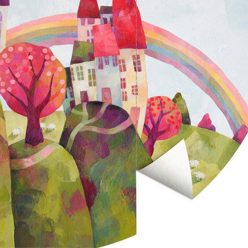 K&L Wall Art Vliestapete Blanz Märchen Regenbogen für Kinderzimmer, mehrfarbig, matt, B/H: 236 x 236 cm - Bild 2