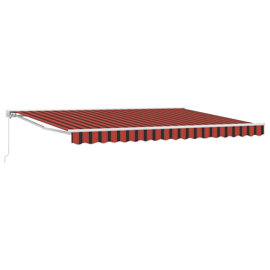 vidaXL Manuell Einziehbare Markise mit Kurbel, Orange, Schwarz und Rot, B: 400 cm, T: 350 cm - Bild 2