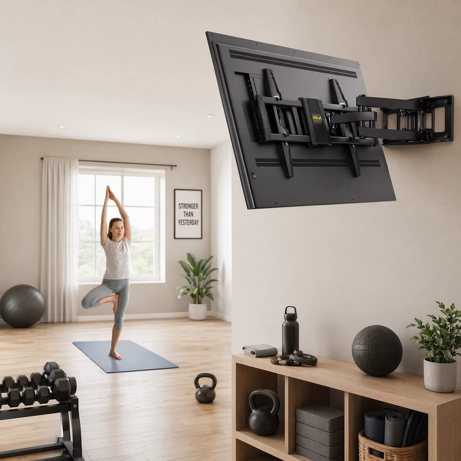 Alphamount Universal TV Wandhalterung schwenkbar und neigbar für 37-80 Zoll Fernseher bis 45 kg in Schwarz - Bild 3