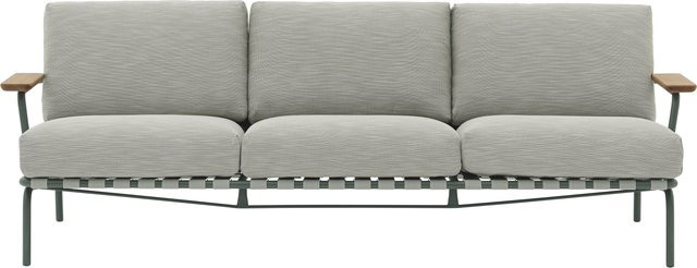 Muuto Settle Outdoor 3-Sitzer Sofa in Grau mit Polsterung und Kissen - Bild 1