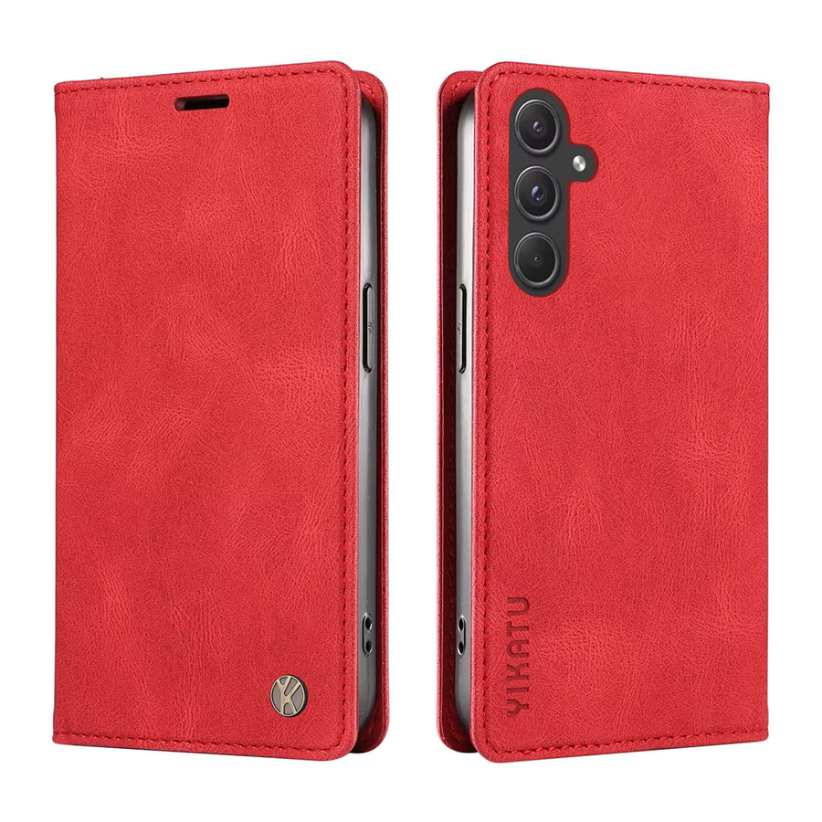 Magnetische Leder Brieftasche Flip-Cover für Samsung Galaxy A-Serie in Rot - Bild 2