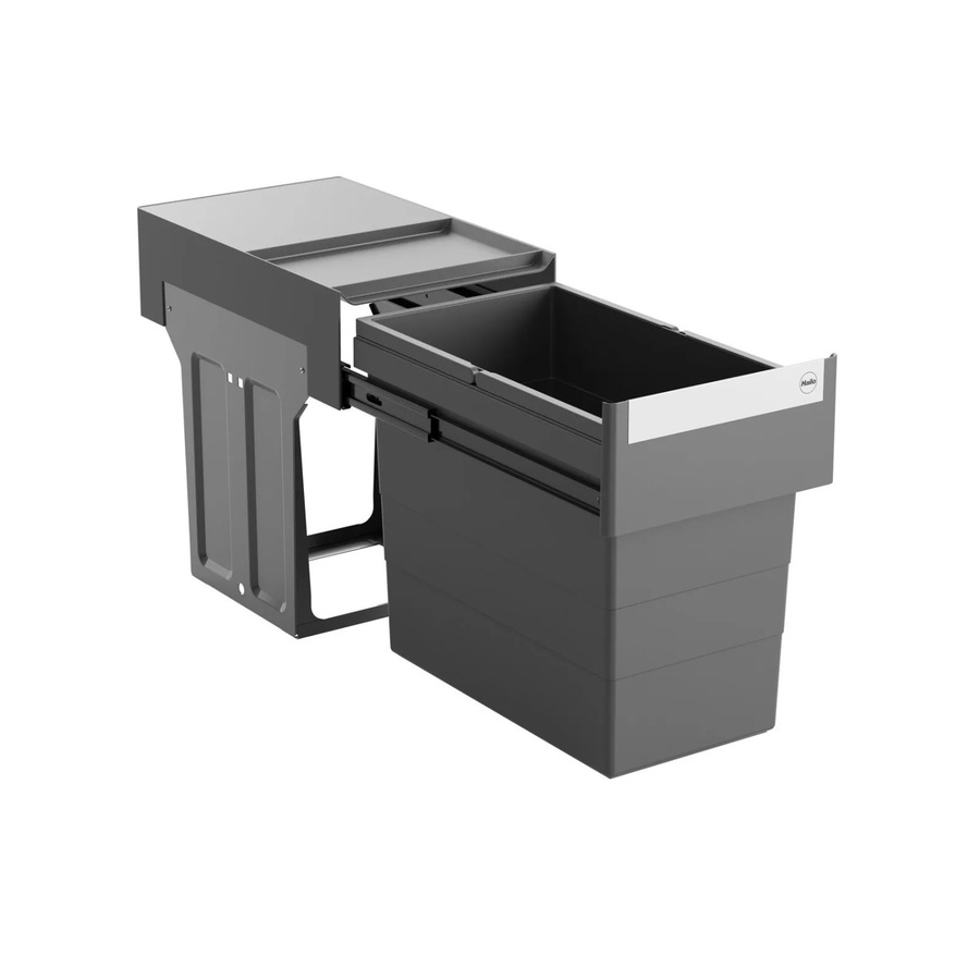 HAILO Abfallsammler Tandem Mülleimer mit Vollauszug Dunkelgrau 28 l B: 43,7 cm, T: 26,3 cm, H: 40,1 cm - Bild 2