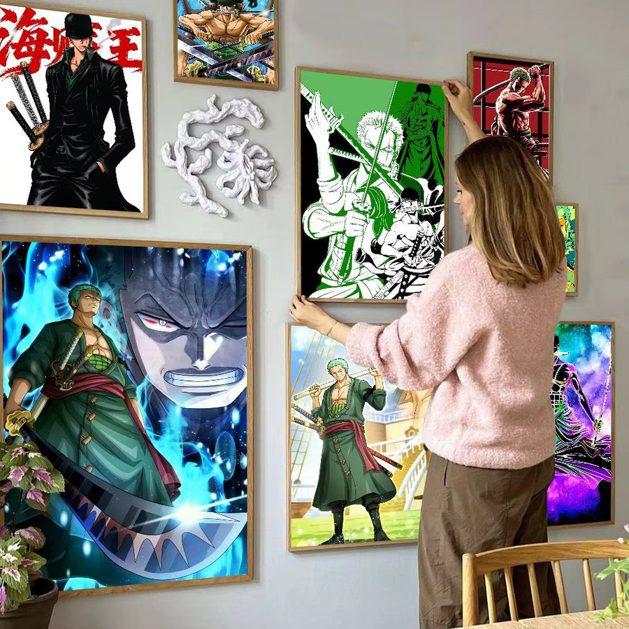 Potdemiel Roronoa Zoro One Piece Anime Poster in Weiß für deine Wanddekoration - Bild 2