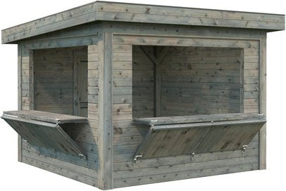 Marktstand PALMAKO Lenna Set 305 aus Fichtenholz in Grau, B/T/H: 300 x 300 x 245 cm - Bild 1