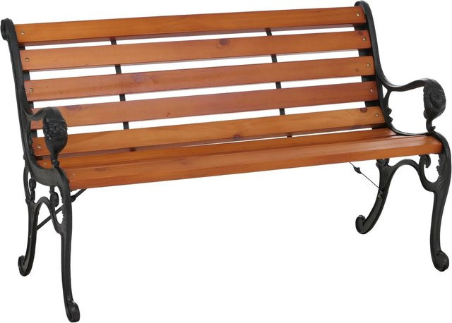 PROREGAL Gartenbank 2-Sitzer aus Kiefernholz und Gusseisen, Farbe: Braun/Schwarz, H x B x T: 80 x 132 x 35 cm - Bild 1