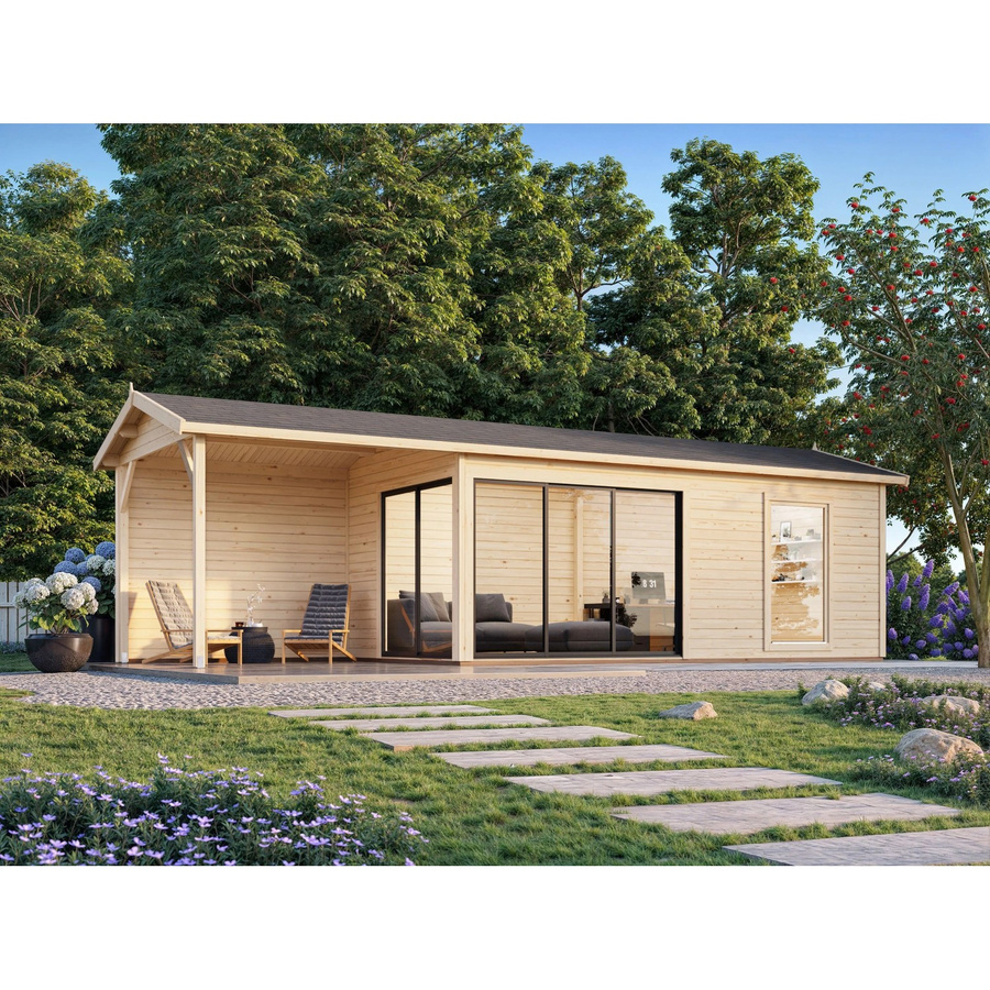 Palmako Gartenhaus Amanda Slide aus Fichtenholz mit Glas, Transparent, B: 873 cm, T: 300 cm - Bild 2