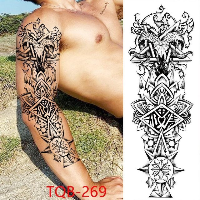 Temporäre Tattoo-Aufkleber, Flower Love, Unisex, 480*170 mm - Bild 1