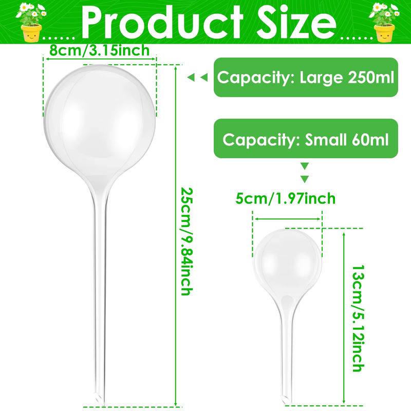 10er Set Automatische Bewässerungssystem Tropf Bewässerung Stakes aus transparentem PVC für Blumen mit 60ml und 250ml Füllmenge - Bild 5