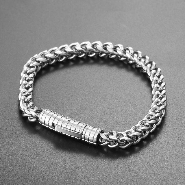 Armreif Titanstahl, 6 mm, 22 cm, grau, Unisex - Bild 1
