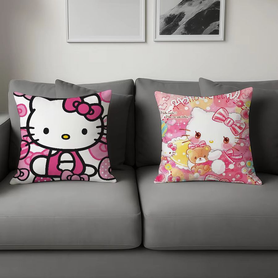 HelloKitty Kissenbezug mit süßem Cartoon-Katzen-Design in Multicolor für Sofa und Wohnzimmer - Bild 4