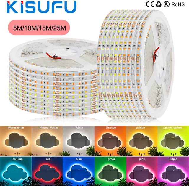 KISUFU RGB LED-Streifen mit RA98, ultradünnes 5 mm PCB, 120 LEDs/m, 2835 SMD, multicolor, für Heimbeleuchtung - Bild 1