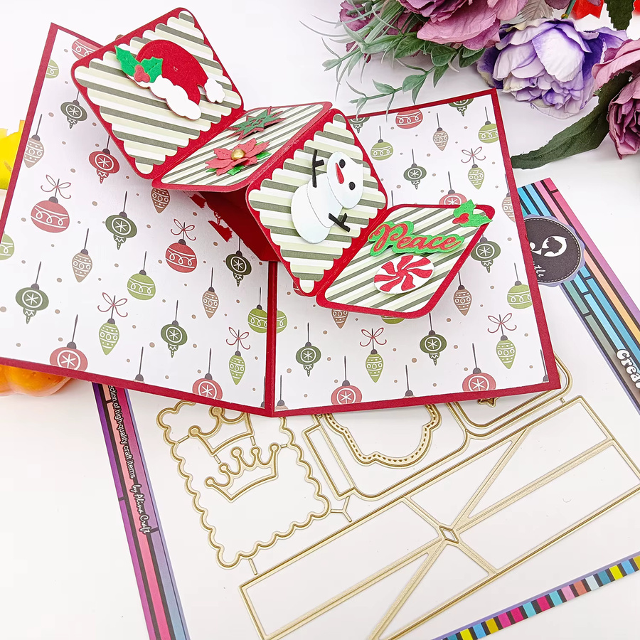 Alinacutle Metall Stanze für Pop-Up Karten in Gold für DIY Bastelarbeiten und Scrapbooking - Bild 2