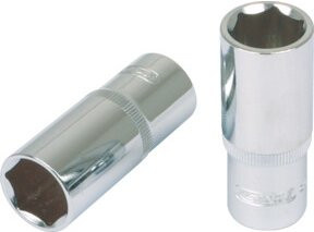 KS Tools CHROMEplus Sechskant-Stecknuss lang 3/8 Zoll 22mm silber - Bild 1