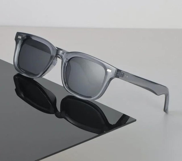 Yiran Health & Beauty Sonnenbrille, quadratisch, Vollrand, Kunststoff, Unisex, grau, schwarz - Bild 1