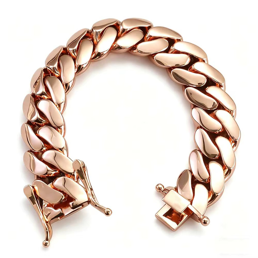 ESKEEM Kubanische Halskette, Messing, Roségold-Plattiert, Unisex - Bild 3