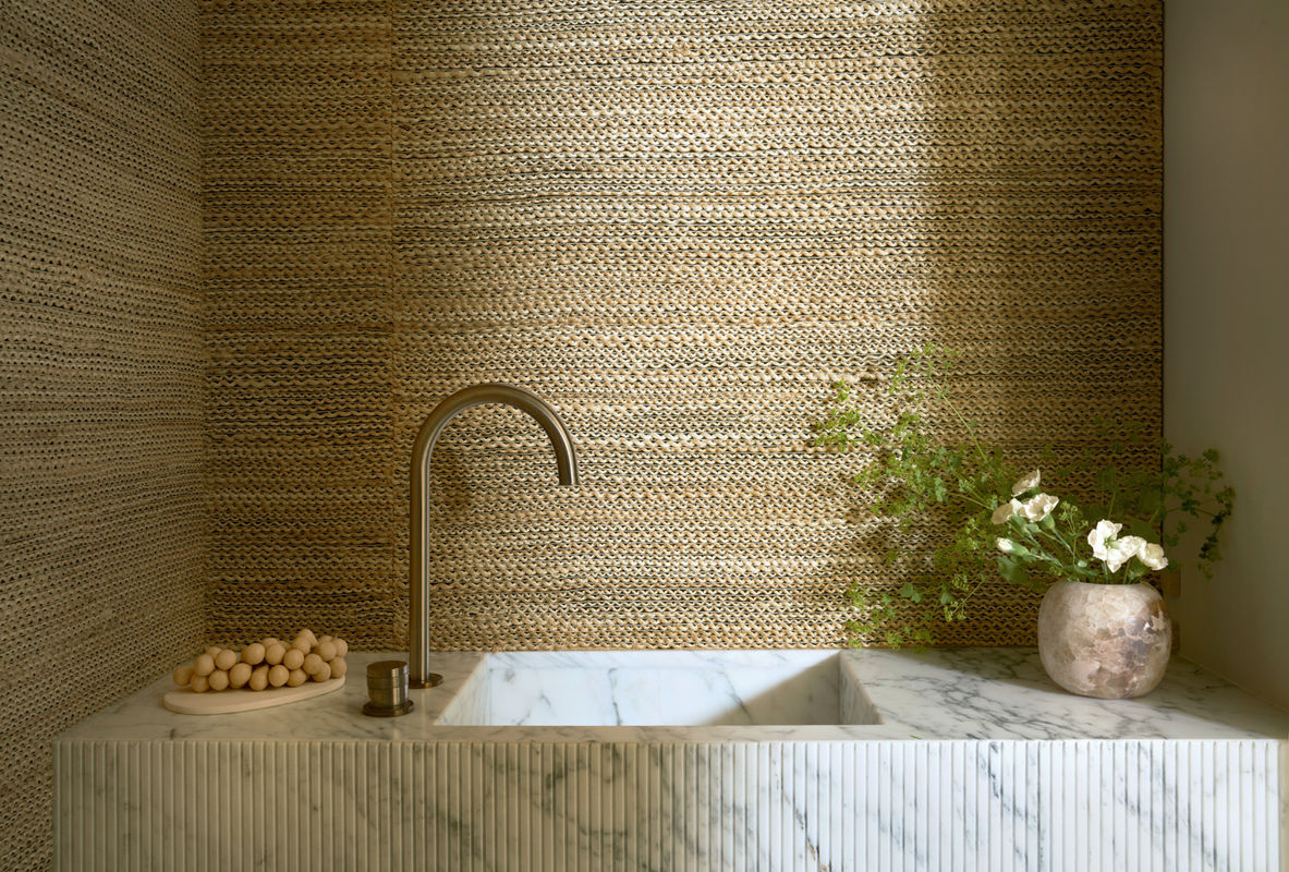 CMO Paris Tapete Abaca Tressé in Naturel Noir mit abstraktem Boho-Design aus Vlies - Bild 3
