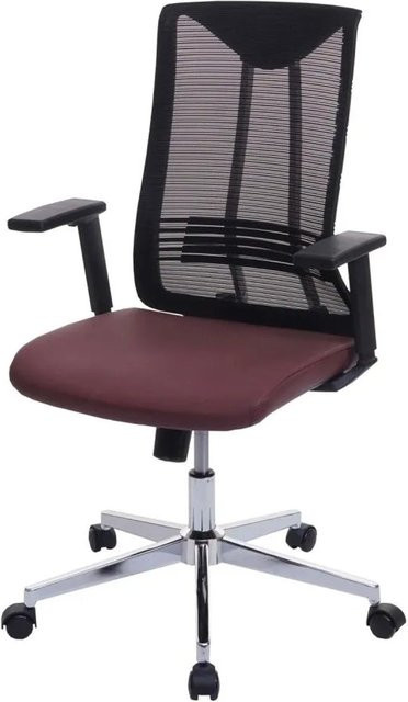 Ergonomischer Bürostuhl MCW J53 in Rot mit Kunstleder, Kopfstütze und Höhenverstellung, B/T/H: 65 x 66 x 120 cm - Bild 2