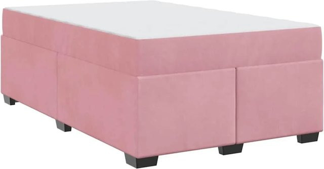 vidaXL Bettrahmen mit Matratze in Rosa aus Samt, B/T: 120 x 200 cm - Bild 1