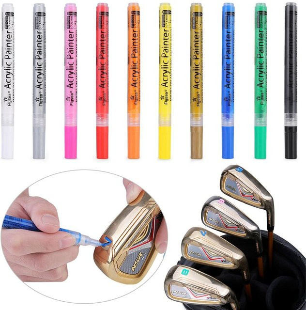 Golf Club Acryl-Tintenstift mit Farbwechsel-Effekt, wasserfeste Tinte, Gelb und Multicolour - Bild 1