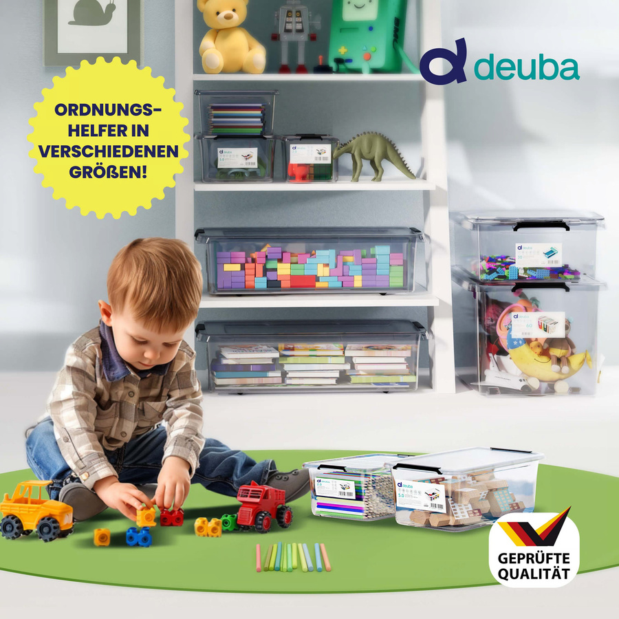 DEUBA Aufbewahrungsbox transparent stapelbar BPA-frei B/T/H: 20 x 15 x 12 cm - Bild 2