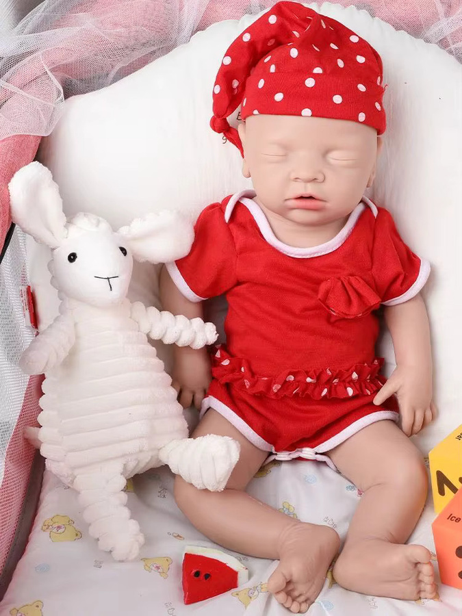 IVITA Silikon-Babypuppe Reborn Bebe, mit Schnuller, geschlossene Augen - Bild 2