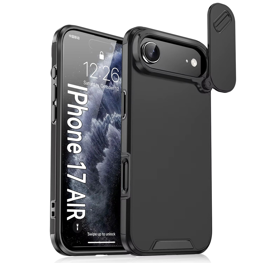 lolozzx Slide Window Kameraobjektivschutz Hybrid Hard Cover für iPhone 17 Pro 17Air 16 15 14 Pro Max in Schwarz und Lila - Bild 3
