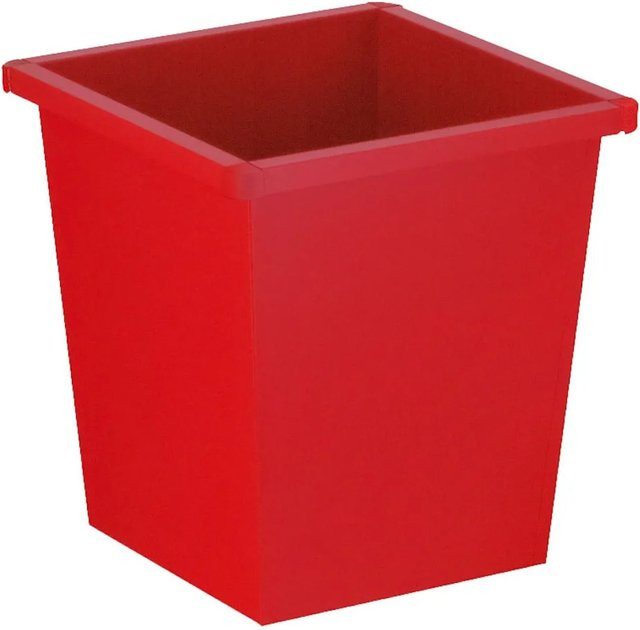 PROREGAL Viereckiger Papierkorb aus Metall mit Stoßecken aus Kunststoff, Rot, H x B x T: 36,1 x 34,2 x 34,3 cm, 27 Liter - Bild 1