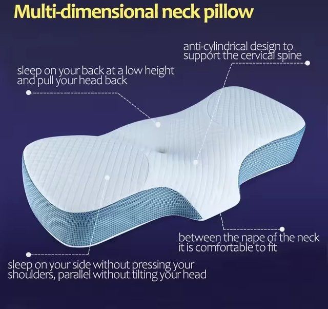 HEHUAI HT Ergonomisches Butterfly Memory Foam Nackenkissen in Blau - Bild 1