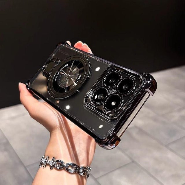 Stoßfeste magnetische Handyhülle mit Ständer für Motorola Moto Edge 50 Pro, Edge 50 Fusion, Edge 50 Neo, G84, G54, G34, G24, G14, G52, G20, G10 in Schwarz und Transparent - Bild 1
