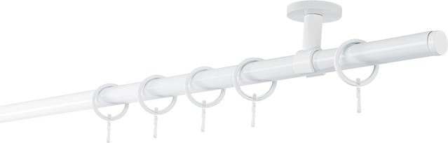 ONDECO Deckenträger Classic 1-läufiges Rohr mit Endstück Match in Weiß, Länge: 260 cm, Durchmesser: 20 mm - Bild 1