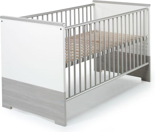 Schardt Eco Kombi-Kinderbett aus Massivholz Buche in Silber und Grau lackiert - Bild 1
