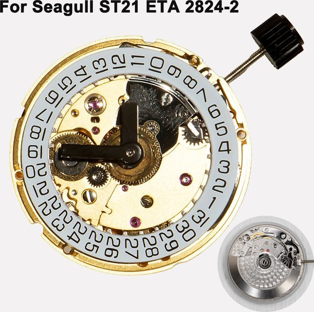 Seagull Automatikwerk, ST21 ETA 2824-2 PT5000, Silber, 25 Juwelen - Bild 1
