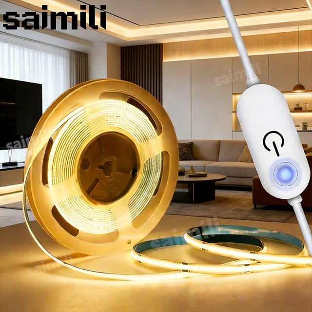 Dimmbare COB-LED-Lichtleiste von shine-tale in Weiß mit USB-Stromversorgung und Touch-Schalter für TV-Hintergrundbeleuchtung, Küche, Wohnzimmer oder Schlafzimmer - Bild 1