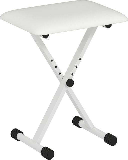 HOMCOM Klavierhocker Höhenverstellbar, Klappbare Klavierbank mit Kunstleder Kissen in Weiß, B/T/H: 39 x 29 x 37-47 cm - Bild 1
