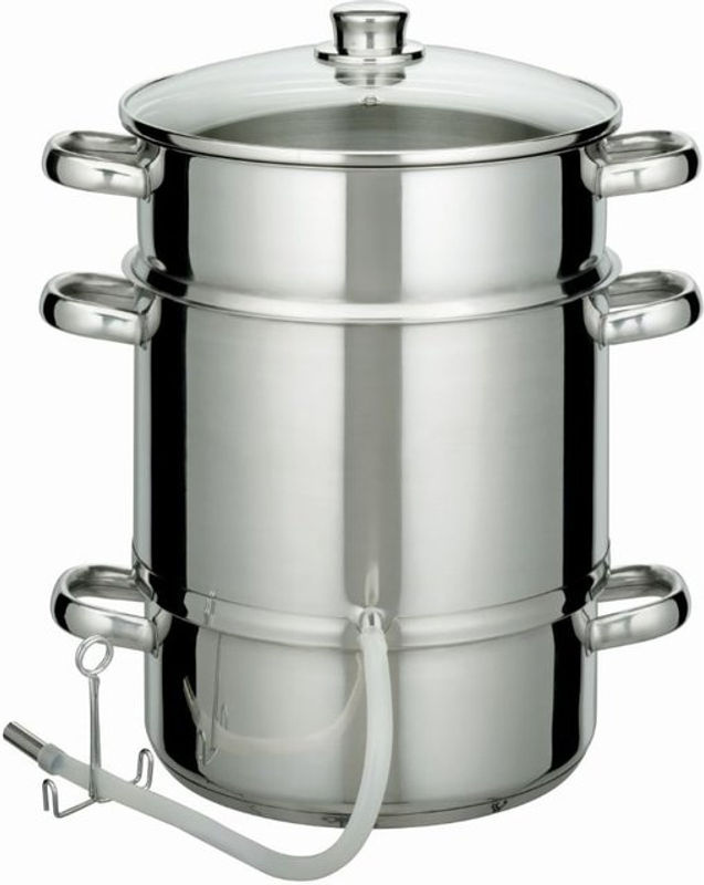 GSW Dampfentsafter aus Edelstahl in Silber mit 8 Litern Fassungsvermögen und Glasdeckel inklusive Zubehör - Bild 4