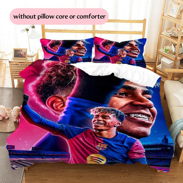 HAPPYDAYSET Lamine Yamal Muster Bettwäsche Set Multicolor, 1 Bettbezug und 2 Kissenbezüge, B/H: 200 x 220 cm - Bild 1