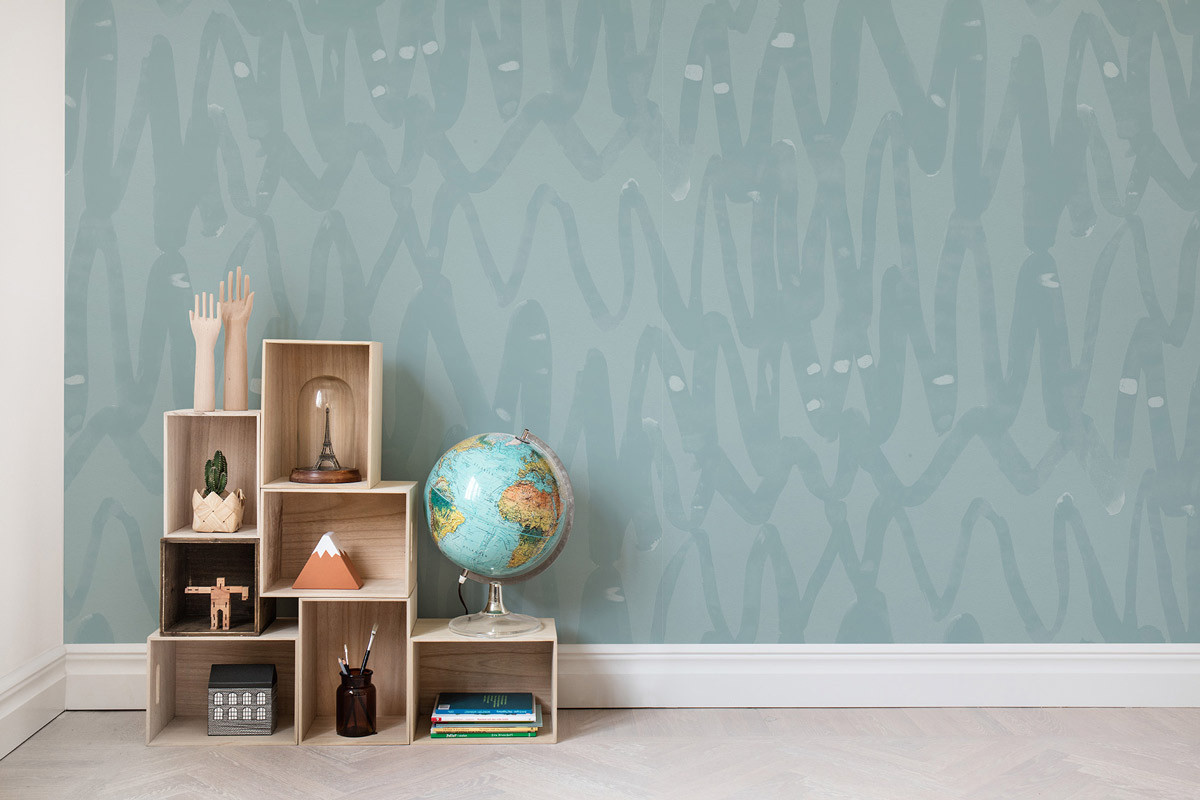 Rebel Walls Mural Pulse of Passion Wandtattoo in Mintgrün mit abstraktem modernem Design - Bild 1
