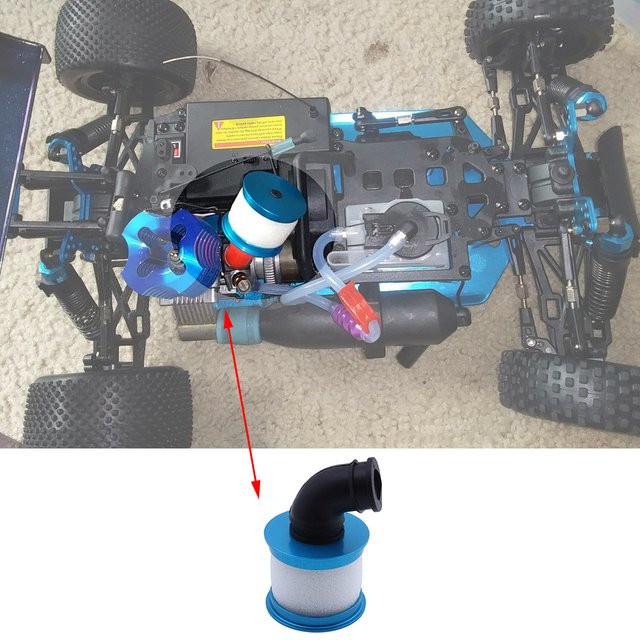 RcAidong Luftfilterelement mit Aluminiumkappe, Schwamm 04104, für 1/10 HSP Traxxas Himoto Redcat RC Nitro Truck Buggy - Bild 1