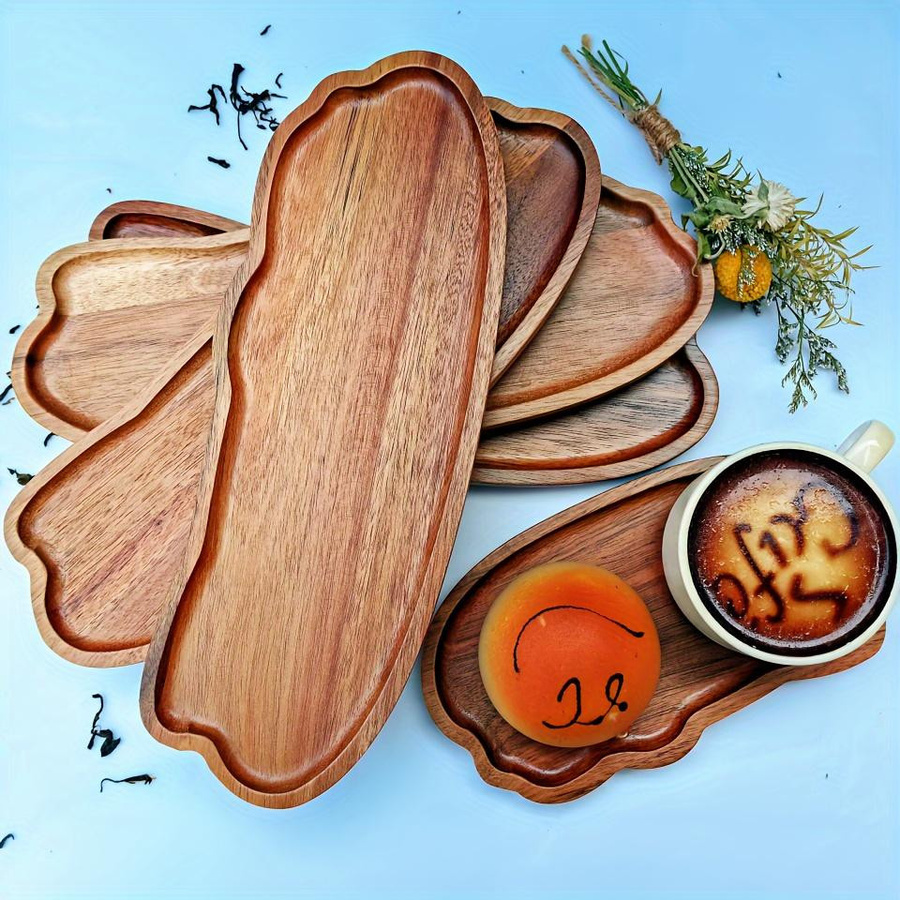 Mango Event Holztablett in Braun, unregelmäßig geformtes ovales Serviertablett für Snacks, Frühstück oder als Deko-Tablett - Bild 3