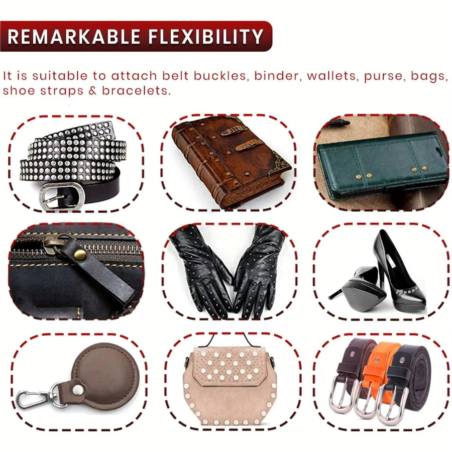 GOSUNDA Chicago-Schrauben Set aus 304 Edelstahl in Silber, 200 Stück Leder-Mischset mit 8 Größen für dein DIY Lederhandwerk - Bild 4