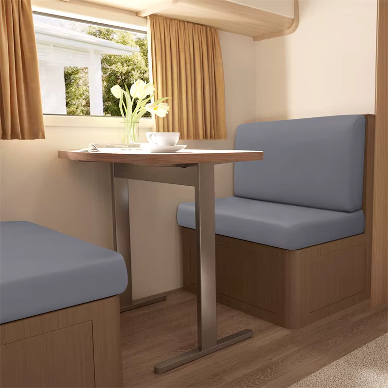 WANERQU 2er-Set Spandex Dinette Kissen Abdeckungen für Wohnmobile und Camper, elastische Sitzbezüge für Esszimmerbänke in Blau - Bild 4