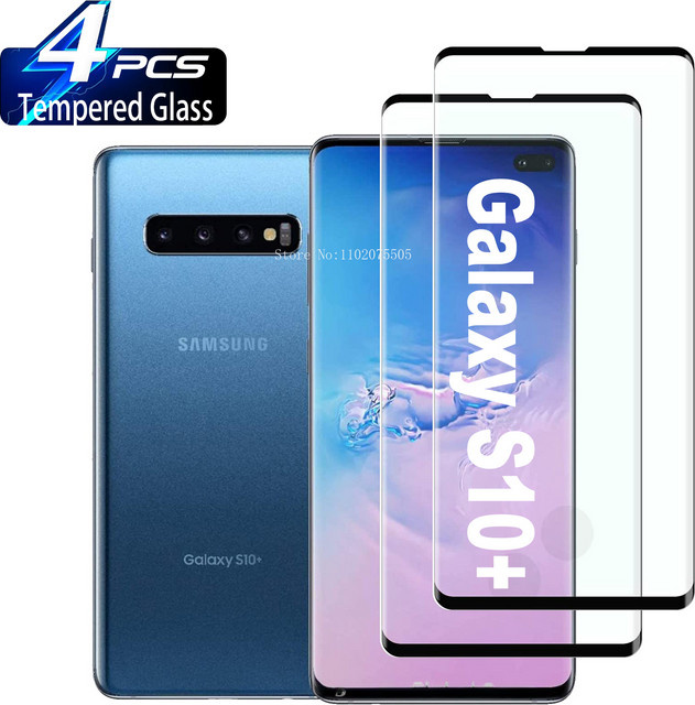 4er-Pack gehärtetes Displayschutzglas für Samsung Galaxy S10 Plus S20 S21 S22 S23 Ultra Plus Note 20 Ultra, transparent - Bild 1