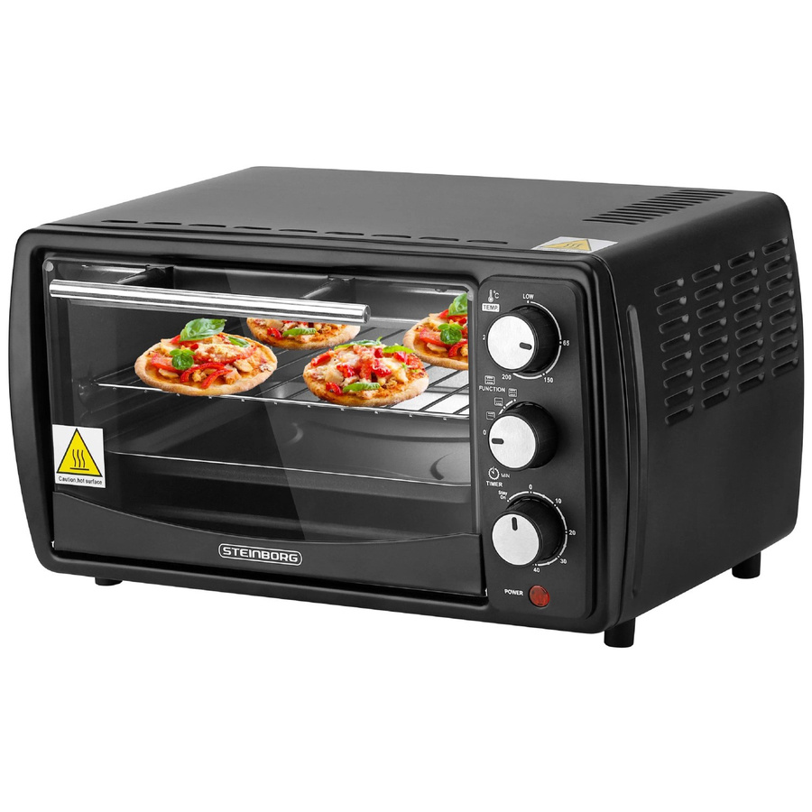 Steinborg Minibackofen SB-3005S mit 13 Litern Volumen, 1200 Watt, Grillfunktion, Ober- und Unterhitze sowie Timer in Schwarz - Bild 2