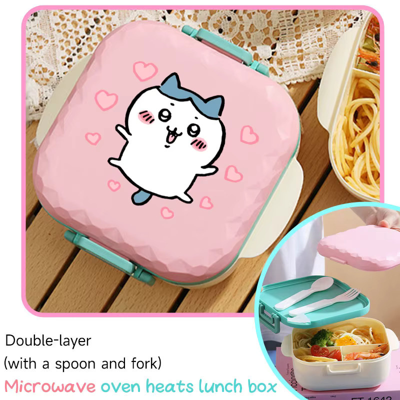Chiikawa Lunchbox 800ml mikrowellengeeignet mit Löffel und Gabel BPA-frei - Bild 3