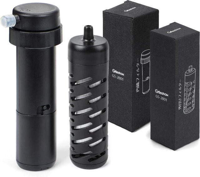 Greeshow Tragbarer Wasserfilter GS-2801 mit Ersatzfilter und elektrischer Funktion, Schwarz - Bild 1