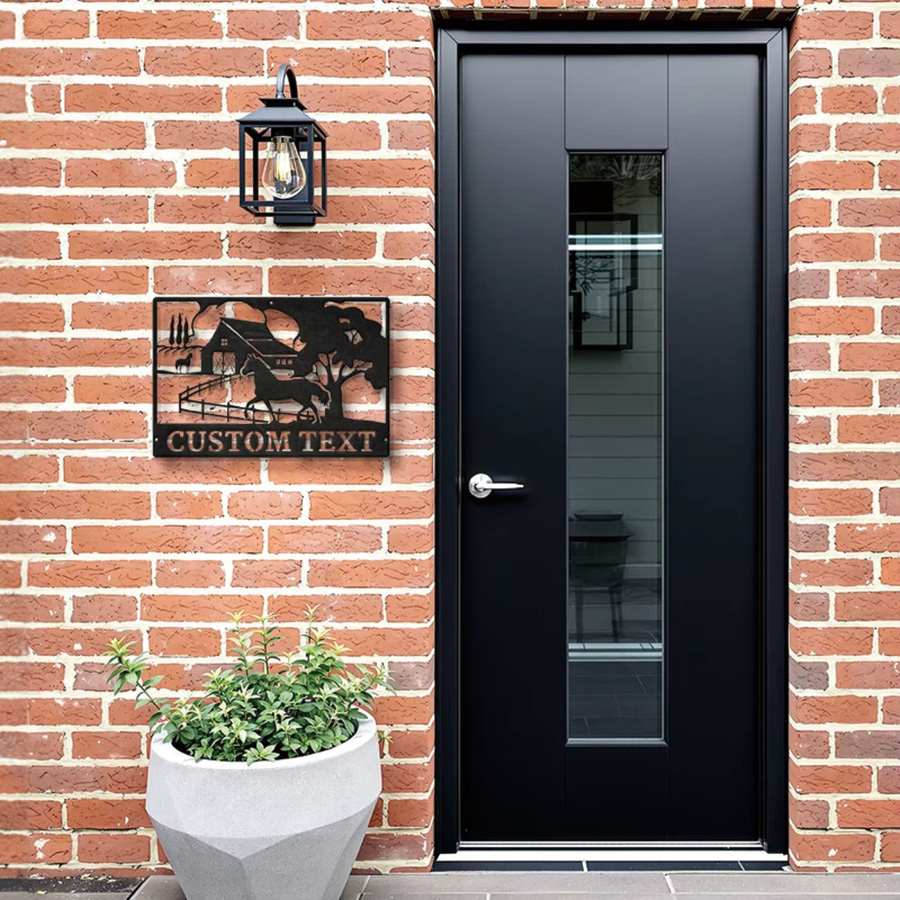Personalisiertes Metallschild Hello Young im rustikalen Design für die Wandgestaltung mit Tiermotiv in Schwarz - Bild 5
